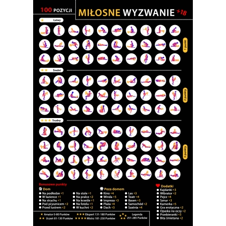 100 x KAMASUTRA ZDRAPKA - pozycje miłość DLA NIEJ DLA NIEGO Walentynki